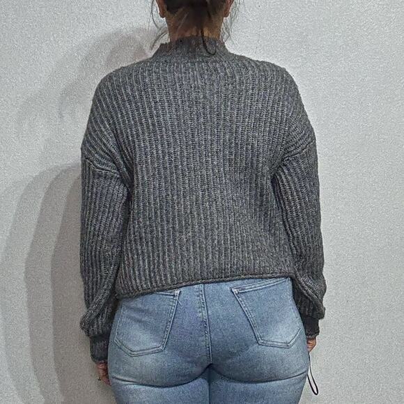 So Charcoal Heather Mock Neck Pullover Sweater Sz L NWT - Picture 11 of 13